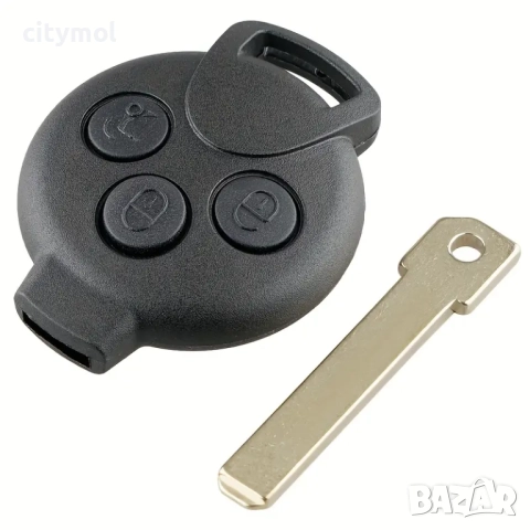 Кутийка за ключ с 3 бутона за Smart ForTwo / ForFour с острие HU, снимка 4 - Аксесоари и консумативи - 51488231