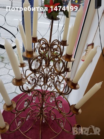 Голям свещник, ковано желязо, снимка 3 - Други - 35260070