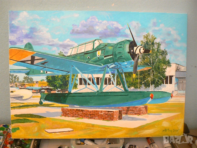 Самолет Арадо 196. Маслена картина.
