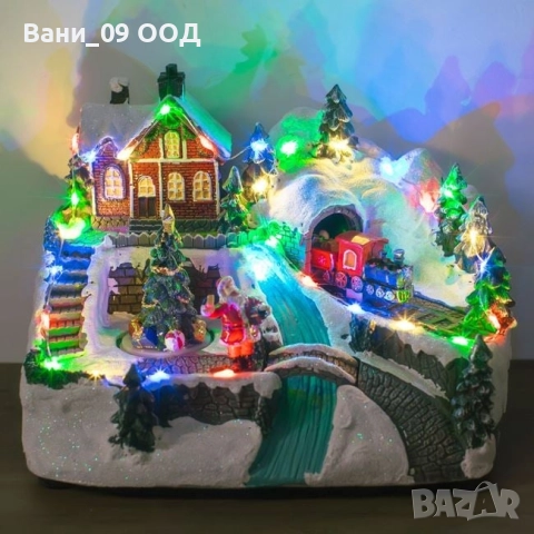 Музикална коледна сцена със светлина и движение