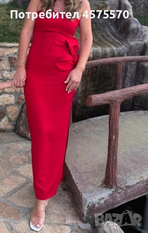 Червена рокля, снимка 3 - Рокли - 51487589