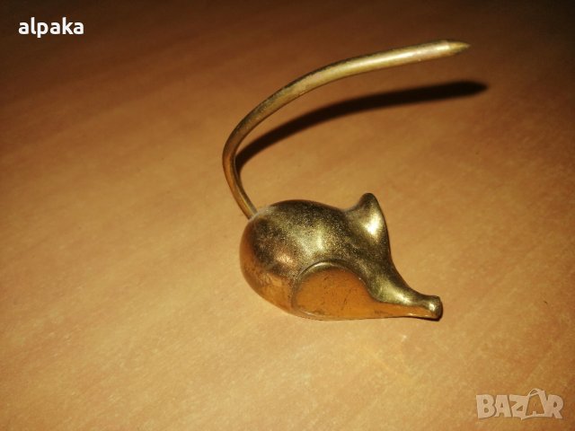 Продавам месингова фигурка на мишка, снимка 2 - Колекции - 43853408