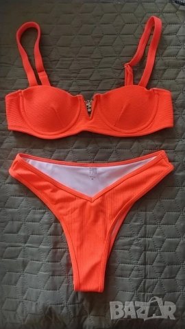 Оранжев бански НЕОН рипс, снимка 5 - Бански костюми - 28007960