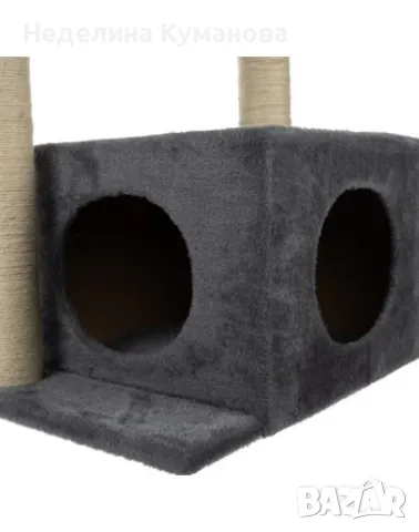 ❌️ ЧЕСАЛКА ЗА КОТКИ КАТЕРУШКА 4 ЕТАЖА СИВА 71СМ, снимка 3 - За котки - 48645677