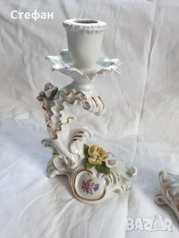 Комплект порцеланови свещници, снимка 2 - Антикварни и старинни предмети - 50173781
