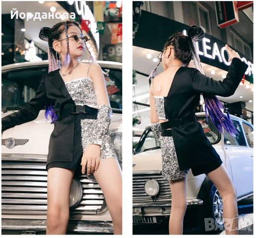 Асиметричен Детски парти комплект с пайети , снимка 3 - Детски комплекти - 43155609