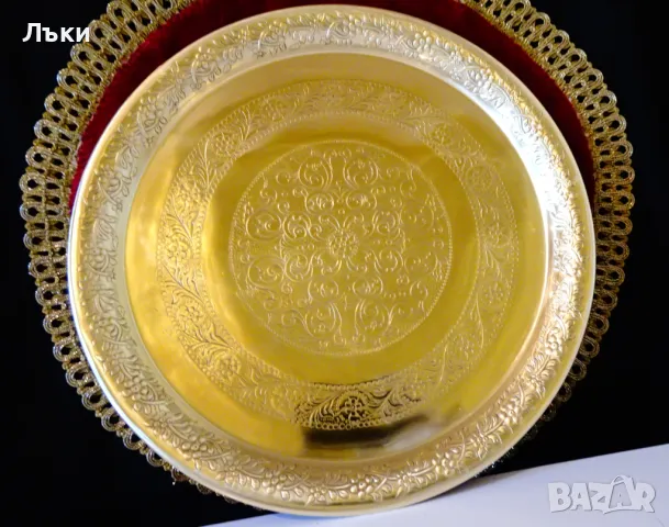 Бронзов поднос,плато с чудни цветя,орнаменти. , снимка 7 - Антикварни и старинни предмети - 47293662