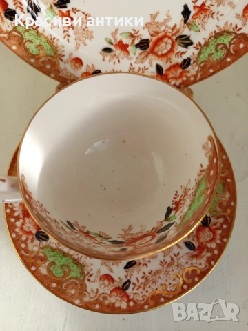 Антикварна чаша порцелан от 1874 г William Lowe от фин, костен порцелан , снимка 3 - Антикварни и старинни предмети - 52427885