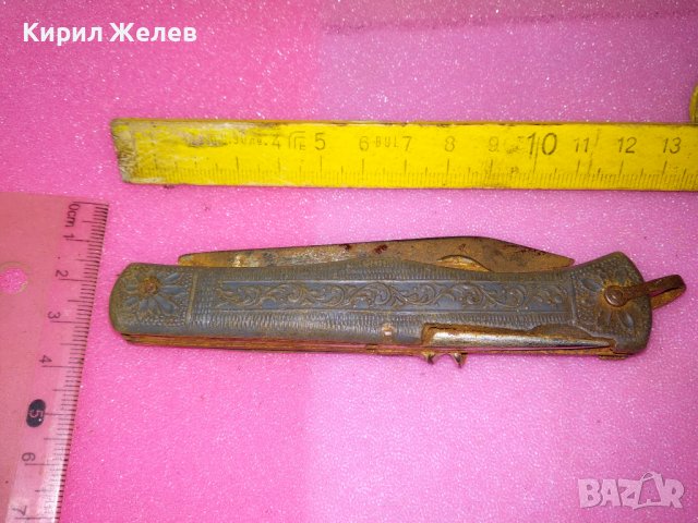 USSR СТАРО РЯДЪК КОЛЕКЦИОНЕРСКИ МОДЕЛ РУСКО РИБАРСКО ДЖОБНО НОЖЧЕ СССР ФЛОРАЛНО ОРНАМЕНТИРАНО 43096, снимка 2 - Колекции - 44041232