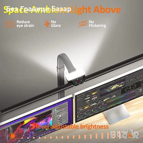 Нова Настолна LED лампа 25 светлинни режима регулируем ъгъл защита очи, снимка 3 - Настолни лампи - 51508131