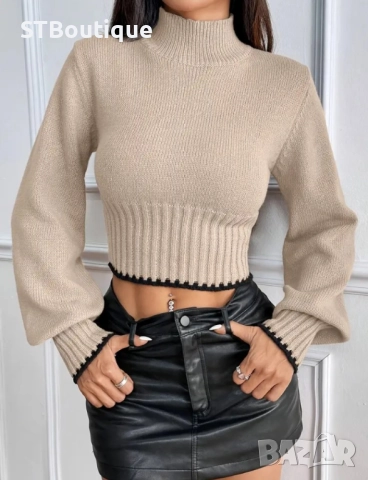 💎 Дамски моден пуловер с половин висока яка – STBoutique 💎