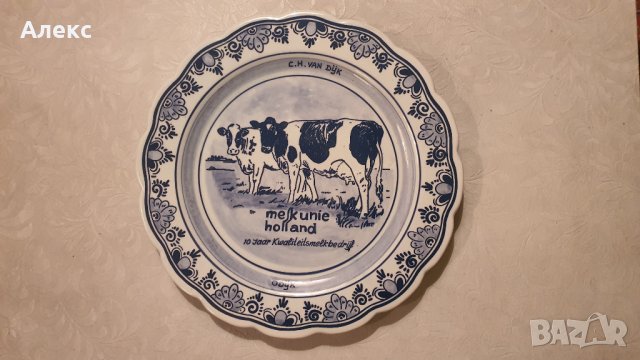 СТАРА ПОРЦЕЛАНОВА ГОЛЯМА АВТОРСКА ЧИНИЯ. ХОЛАНДИЯ, снимка 1