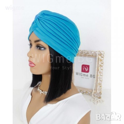 Тюрбан за коса едноцветен светлосин, снимка 2 - Аксесоари за коса - 33047221