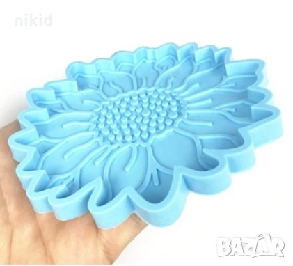 Грамаден слънчоглед пита с релеф силиконов молд форма калъп фондан смола шоколад гипс поставка чаша, снимка 2 - Форми - 33293278