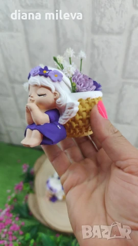 Ангелчета в цвят лилав!!, снимка 8 - Декорация за дома - 50773829