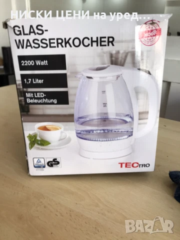 Стъклена кана Tectro бяла, снимка 6 - Кани - 51294634