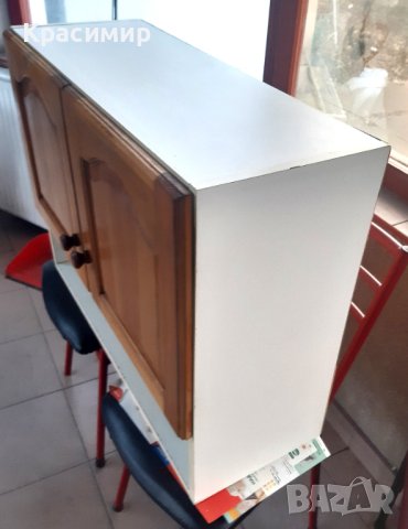 Горен двоен кухненски шкаф от масивно дърво чам с долна преграда, снимка 3 - Други - 44102408