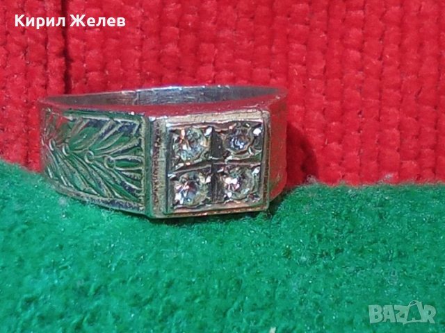 ФЛОРАЛНО ОРНАМЕНТИРАН СКЪПОЦЕНЕН АРТ ДЕКО ПРЪСТЕН СРЕБРО 800 МАЙСТОРСКА ИЗРАБОТКА с ЦИРКОНИ 25833, снимка 5 - Пръстени - 35826011