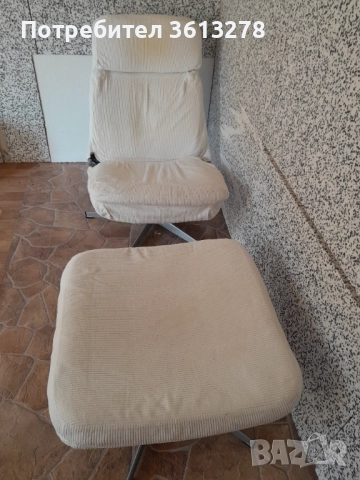 Въртящо се кресло и табуретка!, снимка 2 - Дивани и мека мебел - 52172810