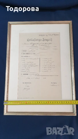 Стара немска диплома от 1882 година, снимка 3 - Антикварни и старинни предмети - 53061470