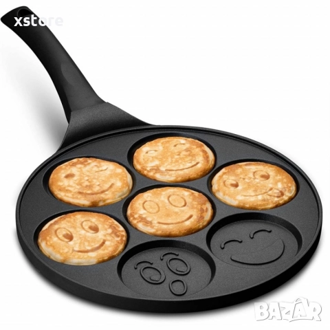 Тиган за палачинки с форми на емотикони – перфектен за весела и вкусна закуска, снимка 2 - Съдове за готвене - 52697707