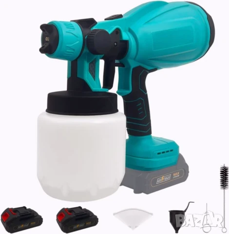 Нов акумулаторен пистолет за боядисване с 2 батерии на най-добра цена!, снимка 10 - Други инструменти - 51291071
