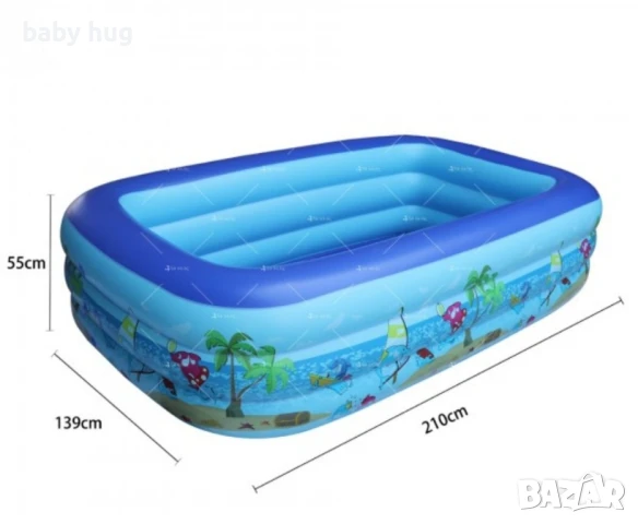 Надуваем басейн 2 размера, снимка 2 - Басейни и аксесоари - 50968641