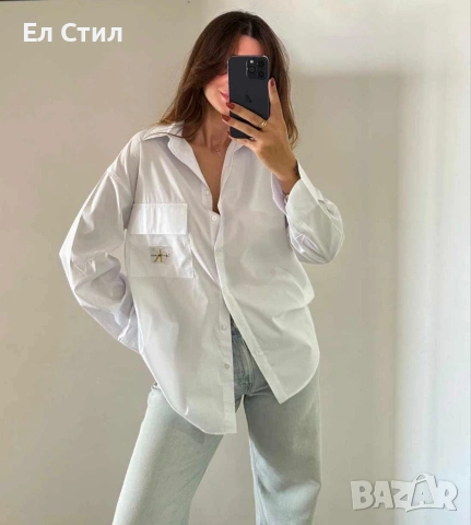 📌#Памучни овъсайз #ризи 27 евро Черно С / Бяло М, снимка 2 - Ризи - 53447334