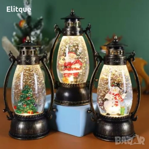 Ретро LED коледен фенер с падащ сняг – магическа светлина и празничен уют, снимка 3 - Коледни подаръци - 52750523