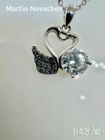 Сребърно колие с мойсанит (Диамант) 1 карат, снимка 5 - Колиета, медальони, синджири - 51370958