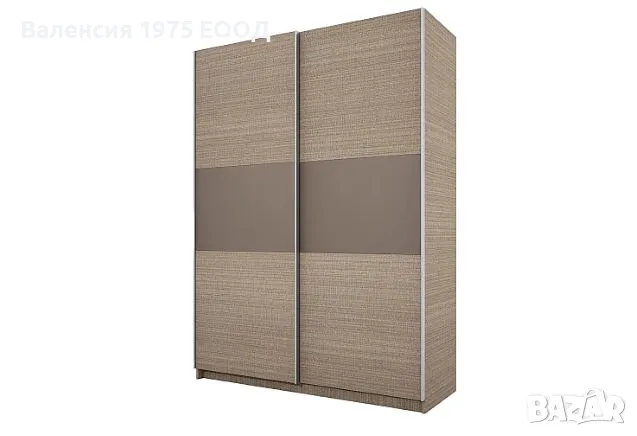 Гардероб с плъзгащи врати Сити 1034 комбинация мока/ лате