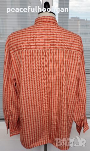SCHOFFEL Enzo Men`s Orange/Beige Checked Long Sleeve Outdoor  Shirt - мъжка  риза с дълъг ръкав 2XL, снимка 7 - Ризи - 44015844