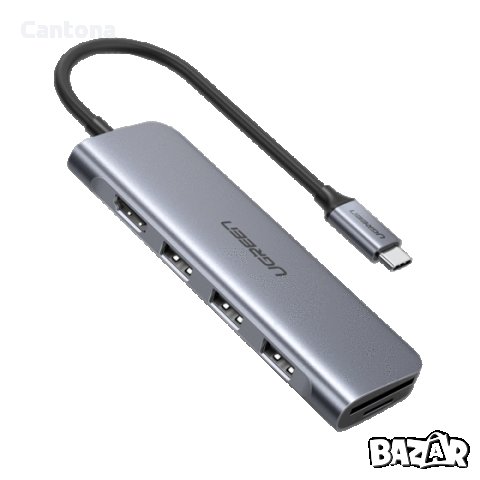 UGREEN USB C Hub 6 в 1 USB-C към 4K HDMI, 3 USB 3.0, SD/TF четец на карти , снимка 1 - Други - 33682275