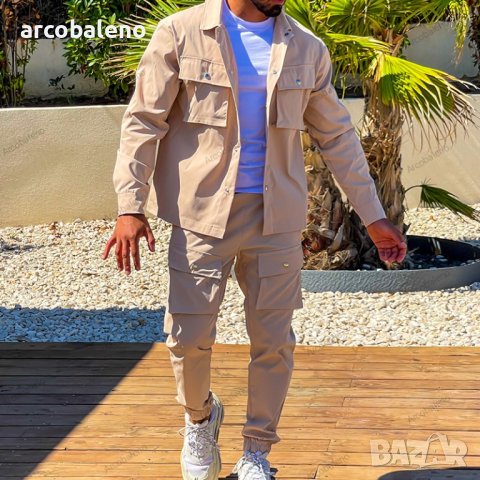 Мъжки ежедневен едноцветен комплект от две части, 4цвята , снимка 3 - Други - 43506590