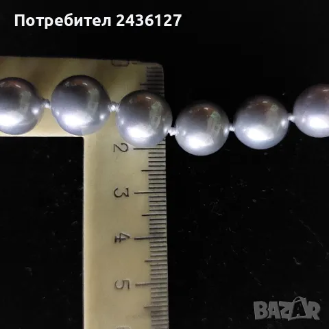 Комплект колие и обеци сиви перли, снимка 2 - Колиета, медальони, синджири - 50042476