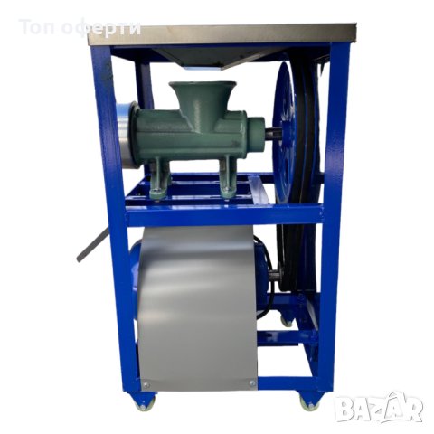 Професионална  чугунена месомелачка Румънска №32 с електромотор, снимка 4 - Месомелачки - 43353463