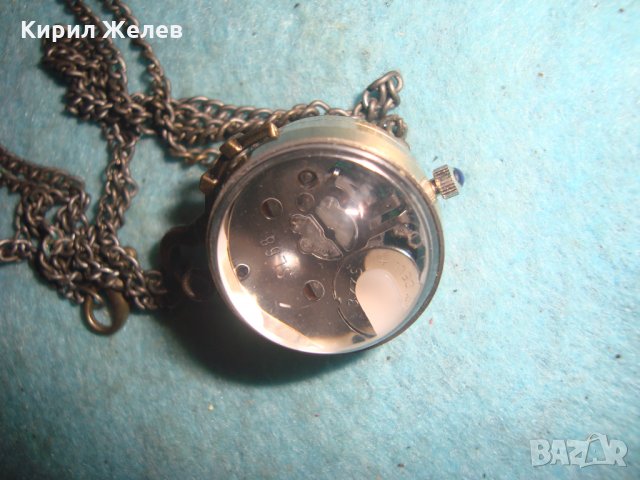 КРАСИВ МЕСИНГОВ ВИНТИДЖ КВАРЦОВ ЧАСОВНИК - МЕДАЛЬОН БЕЛ - ЕПОК СТИЛ с ВЕРИЖКА 14778 , снимка 5 - Колиета, медальони, синджири - 35261570