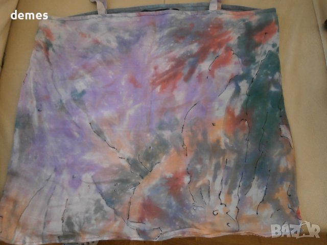 Ръчно рисувана блуза с презрамки върху естествена коприна