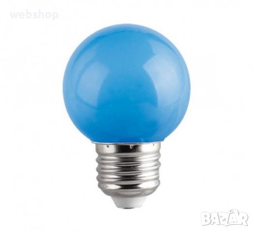 Лампа сфера мини, жълта/зелена/синя/червена LED, клас F, цокъл E27, 220V, 1W, снимка 2 - Крушки - 37112382