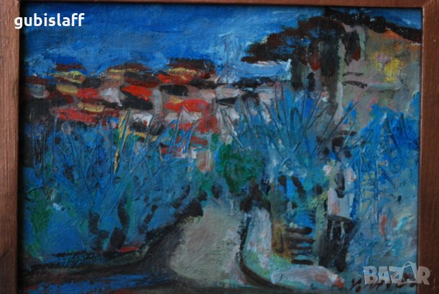 Стара картина, Пейзаж от В. Търново, Вельо Митев, снимка 3 - Картини - 32378979