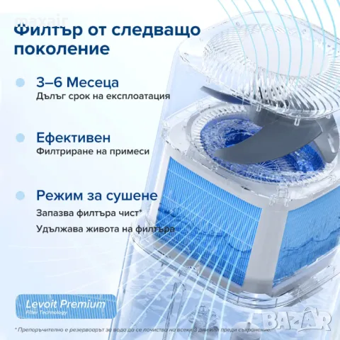 Изпарителен смарт овлажнител за въздух Levoit Superior 6000S * Безплатна доставка, снимка 4 - Овлажнители и пречистватели за въздух - 48137079