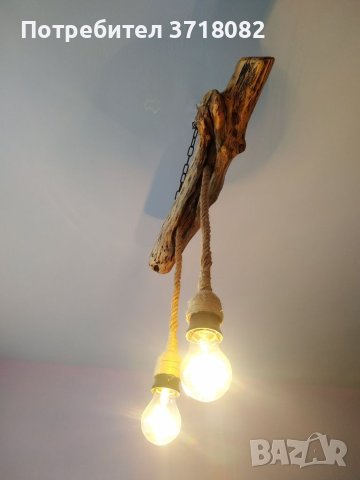 Полилей изработен от дърво, снимка 2 - Лампи за таван - 40577893