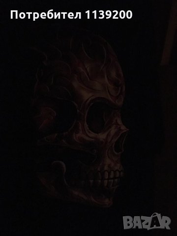 Cool Riders мъжка черна тениска със светещ череп L XL, снимка 3 - Тениски - 20561285