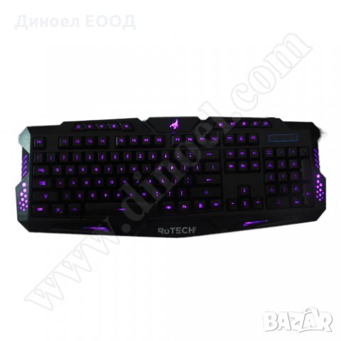 Клавиатура (жична) RoTech RT-50227 Game Backlight USB Black, снимка 3 - Клавиатури и мишки - 33607206