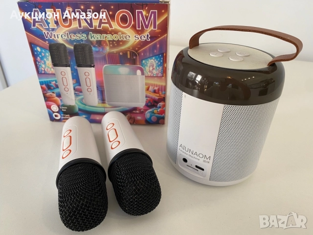 Преносимо караоке с два микрофона, снимка 2 - Караоке - 52674424