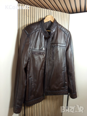 Чисто ново мъжко кожено яке от естествена кожа , снимка 2 - Якета - 51595485