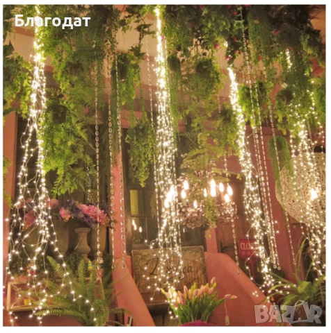 Декоративен сноп от 200 LED светлини, 100-240 V с щепсел, топло бяла светлина. Създайте магия и уют , снимка 9 - Декорация за дома - 52468361
