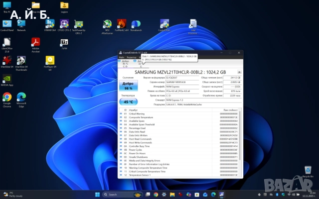 Лаптоп Lenovo Legion 5 с i9-14900HX, 32 GB ram, RTX 4070, 1600p, 240 Hz и 2 TB NVMe, снимка 11 - Лаптопи за игри - 52415944
