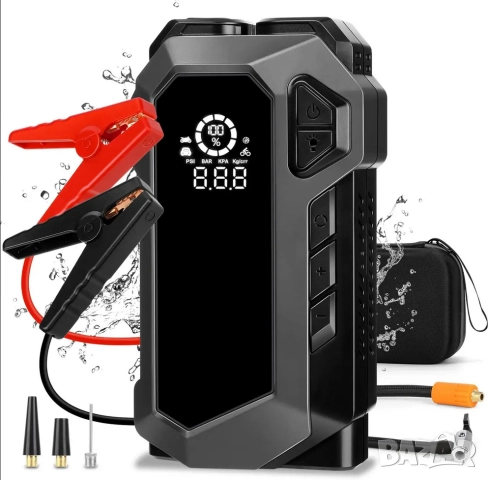 Q18 Jump Starter (бичѐ) Power Bank със 150 PSI компресор 