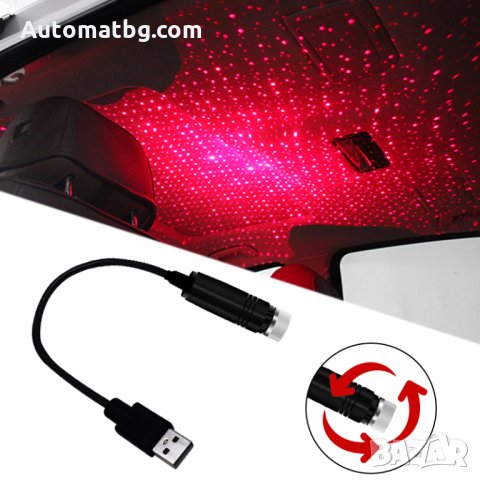 LED светлини за покрив на автомобил, декоративна светлина с USB, цвят Червен, Син, снимка 5 - Аксесоари и консумативи - 28018915